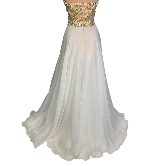 Sherri Hill Embellished Sweetheart Neckline Strapless Gown Size 4 Pageant Prom - Picture 5 of 14